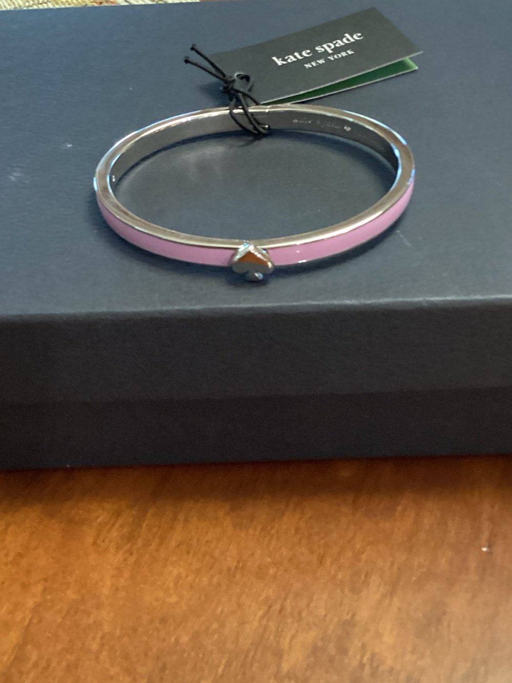 kate spade Everyday Spade Thin Pink Enamel Spade Accent Bangle Bracelet